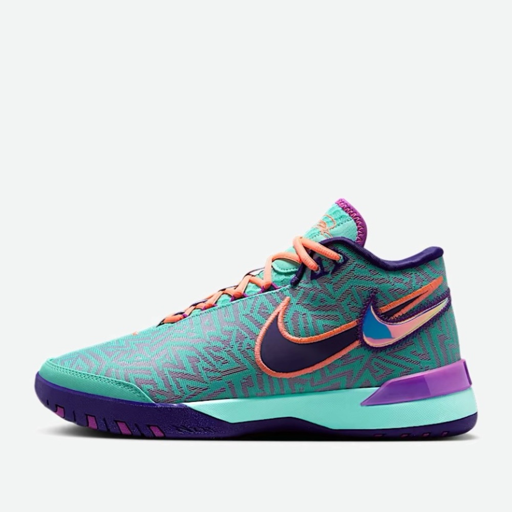 Vibrant Teal and Purple Athletic Shoes